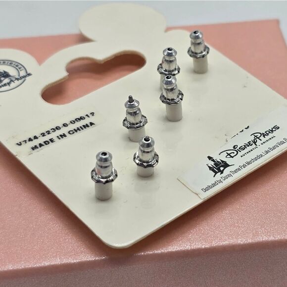 🔸️NIB Disney Pink Rhinestone Minnie Mouse Post Earrings Set Of 3 - Picture 3 of 3